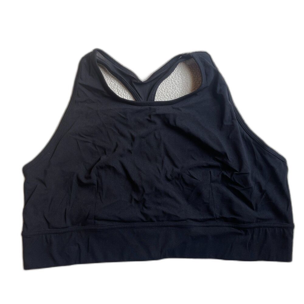 NWT Sports Illustrated T-Back Sports Bra – Black – Plus Size 3X – Medium Support